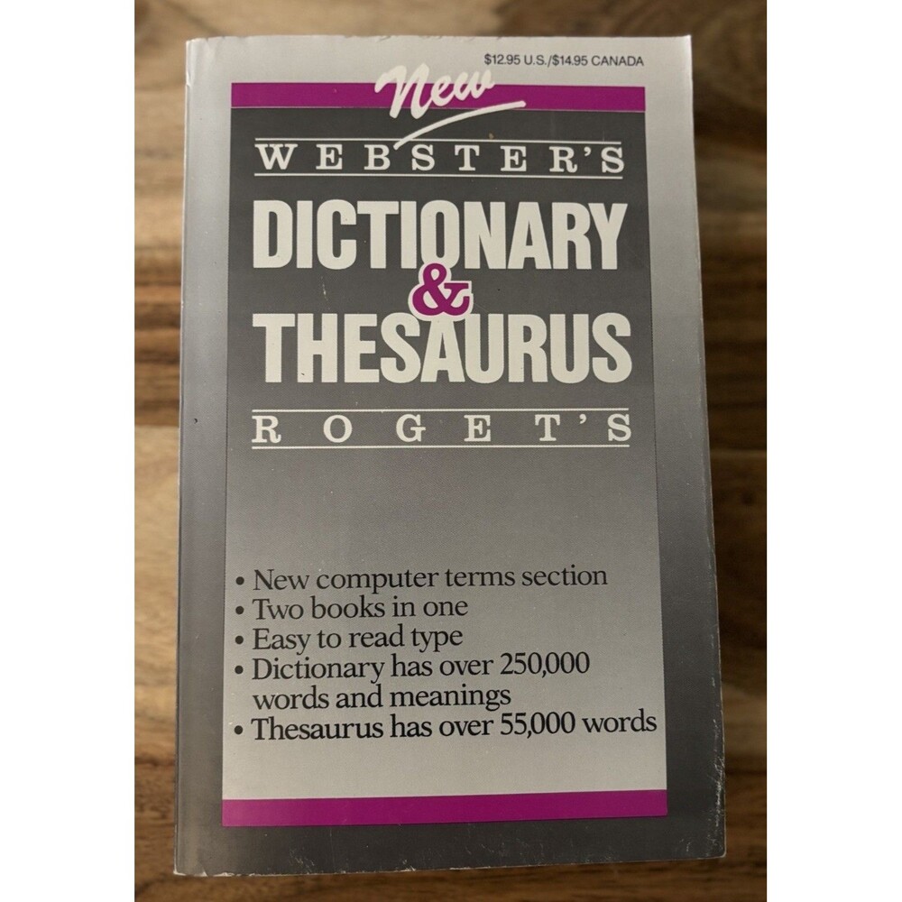 New Webster's Roget's New Dictionary & Thesaurus - Vintage 1990 Edition